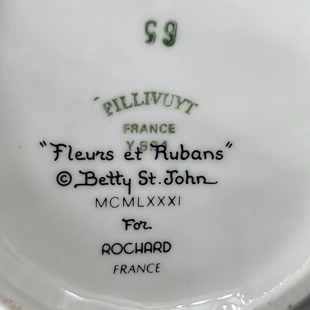 Pillivuyt France Betty St. John Floral Ceramic Pitcher - Picture 8 of 8